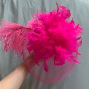 Pink feather hat for Derby